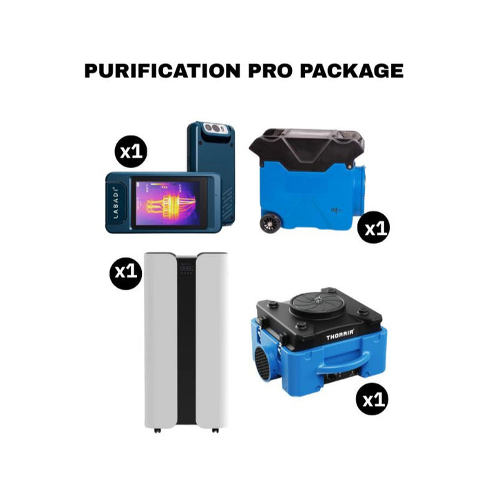 Thorair Purification Pro Package with four air quality and purification devices included in packages