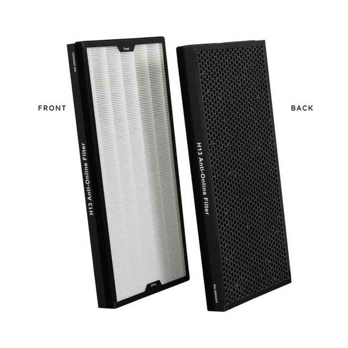 Thorair H13 Anti-Oil Line Filter for Air Scrubber showing front white filter and back black honeycomb design