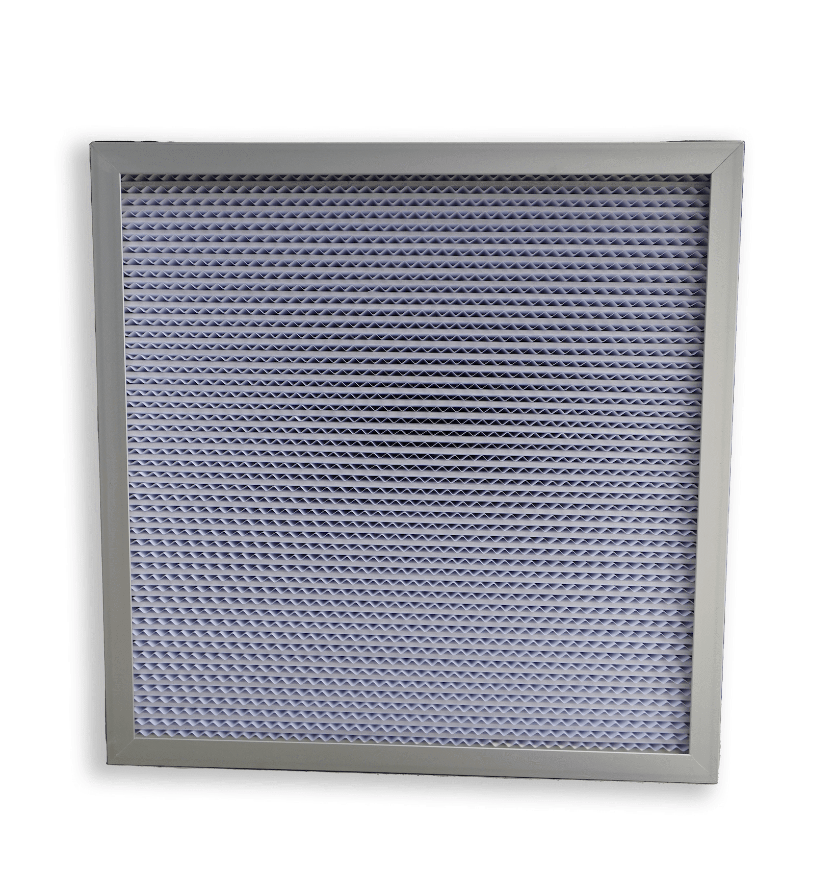 Thorair air scrubber filter with metal frame and pleated filtration material in square shape