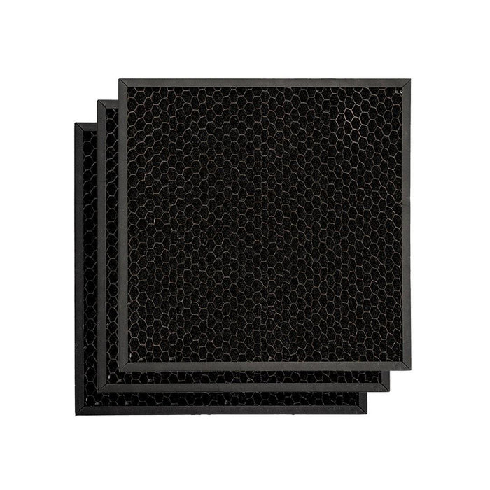 Thorair water damage restoration black honeycomb air filters stacked in set of three