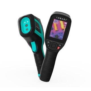 Thorair handheld thermal imaging camera with color display and ergonomic black and turquoise design