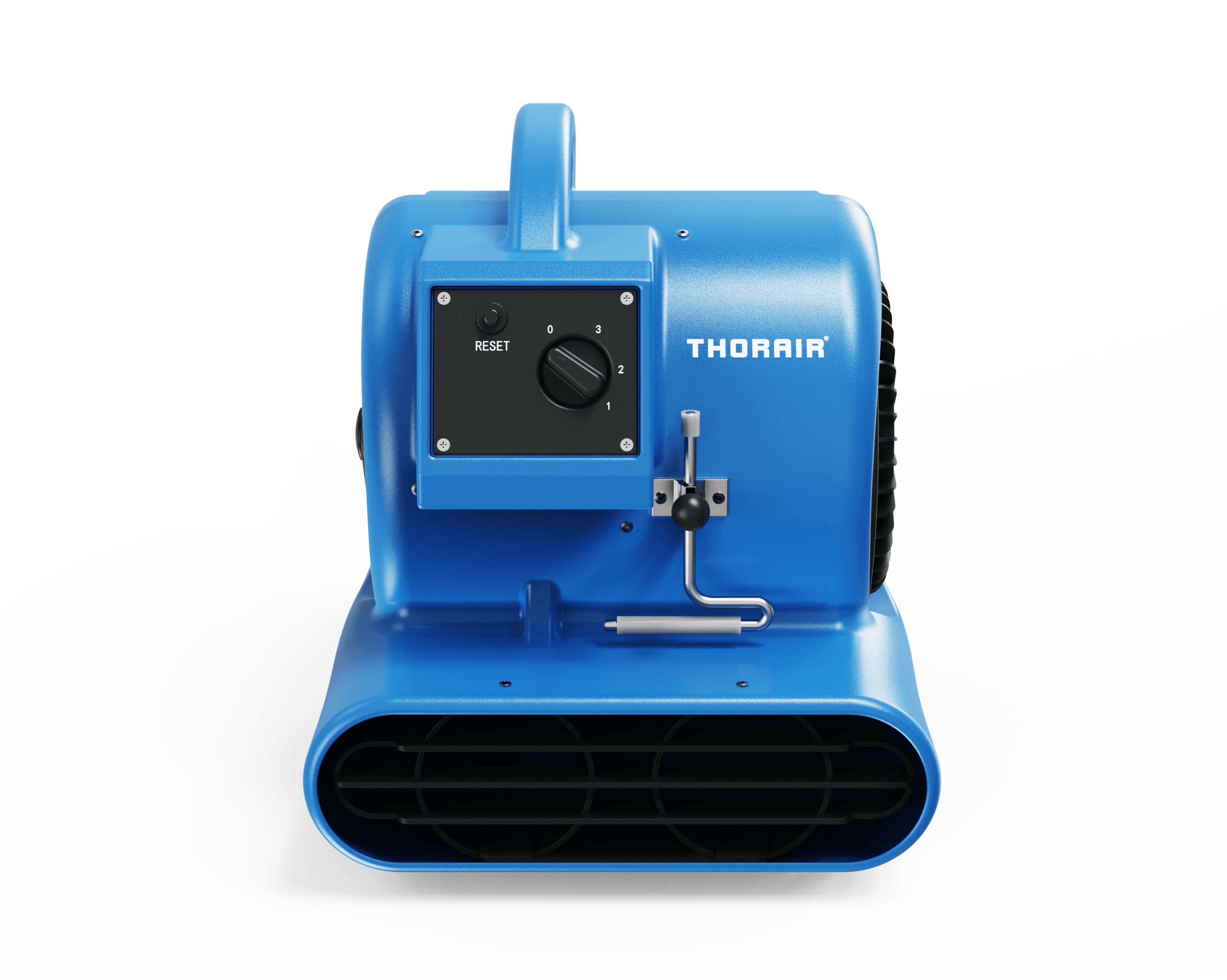 Thorair blue industrial air blower with adjustable control knob and front air outlet