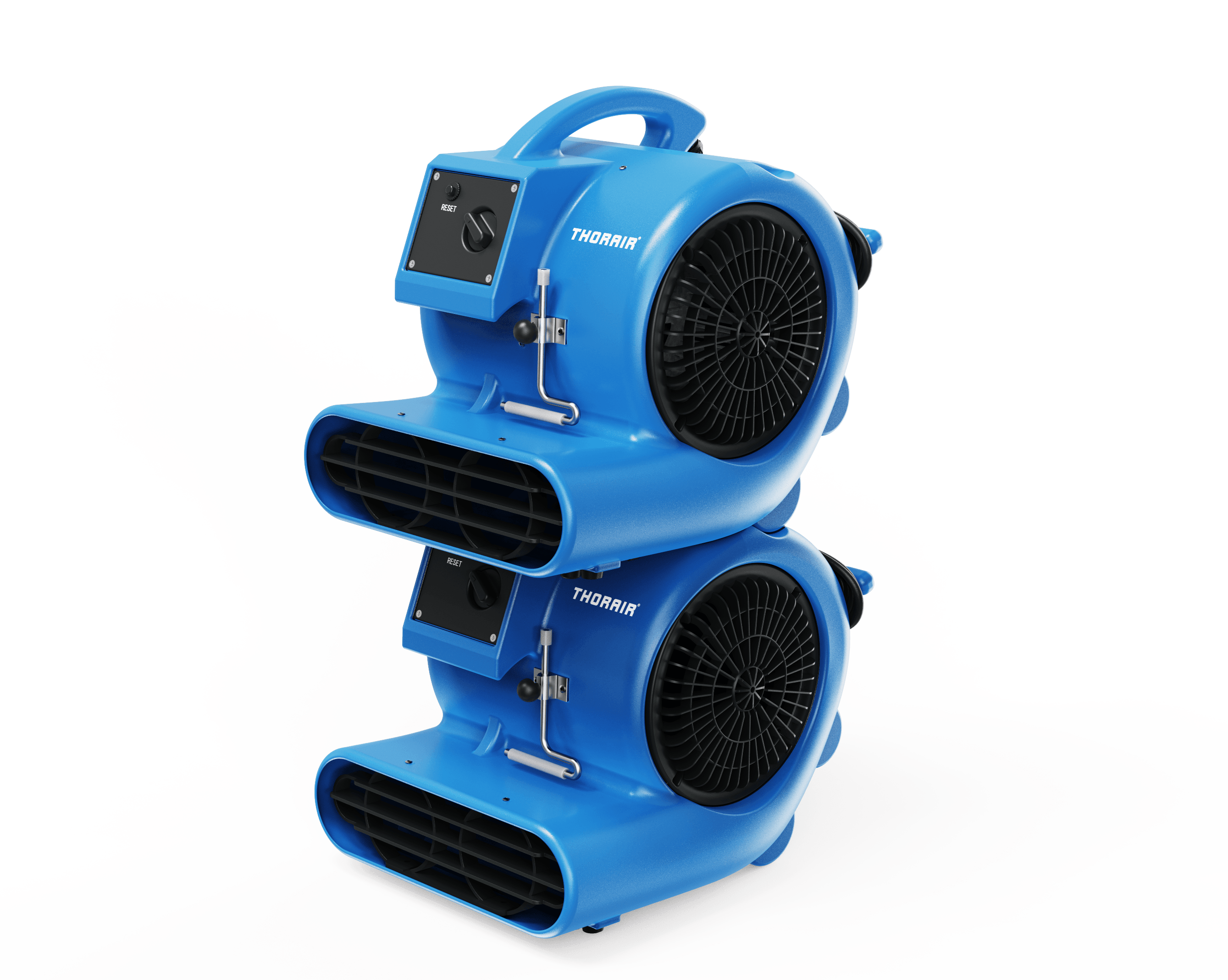 Thorair blue air blowers stacked with handle and adjustable control for drying and ventilation