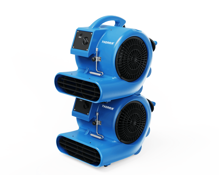 Thorair blue air blowers stacked with handle and adjustable control for drying and ventilation