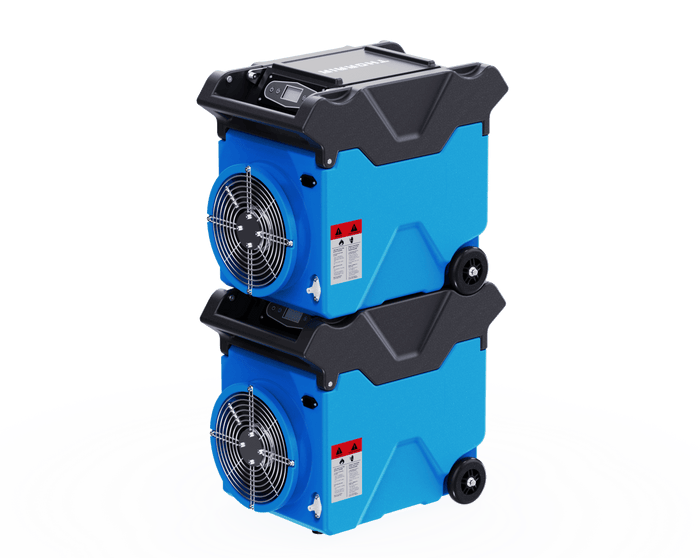 Thorair 50L dehumidifier stackable design with user-friendly control panel and durable wheels