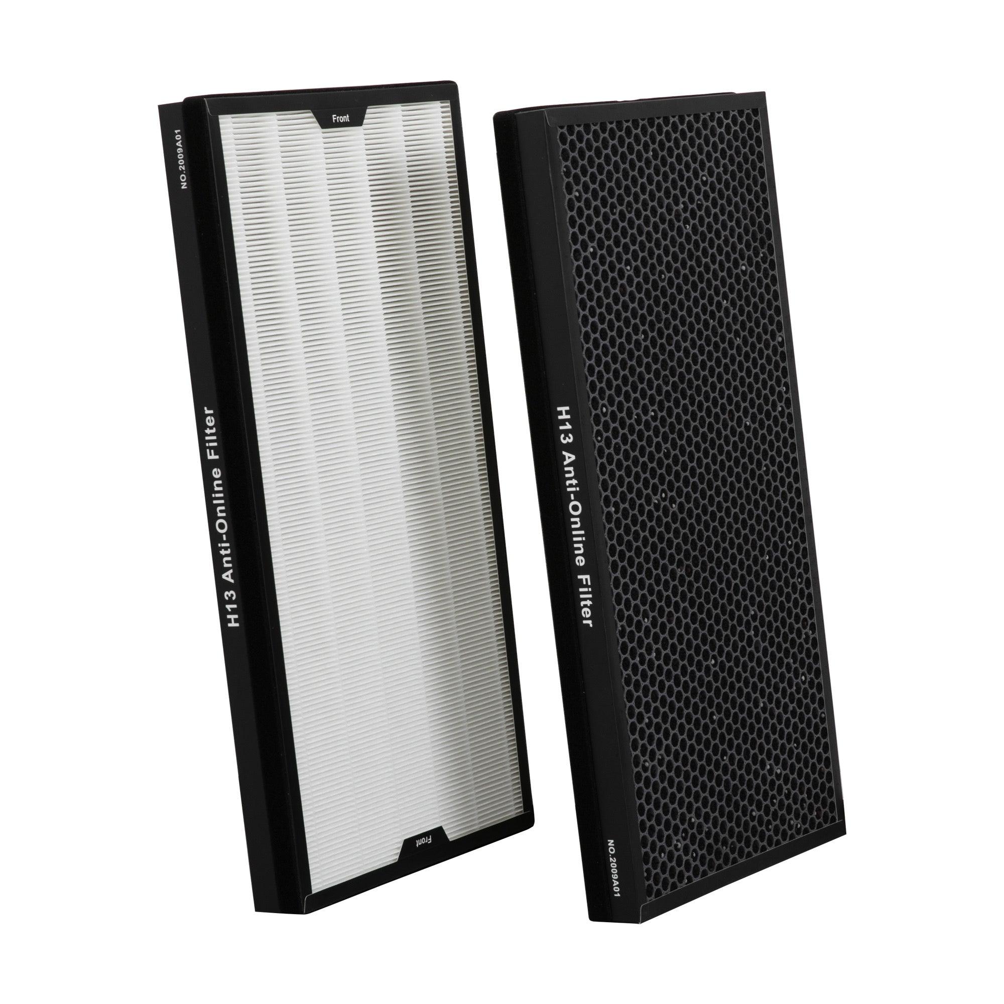 Thorair H13 Anti-Ozone filters for air scrubber with white HEPA and black carbon components